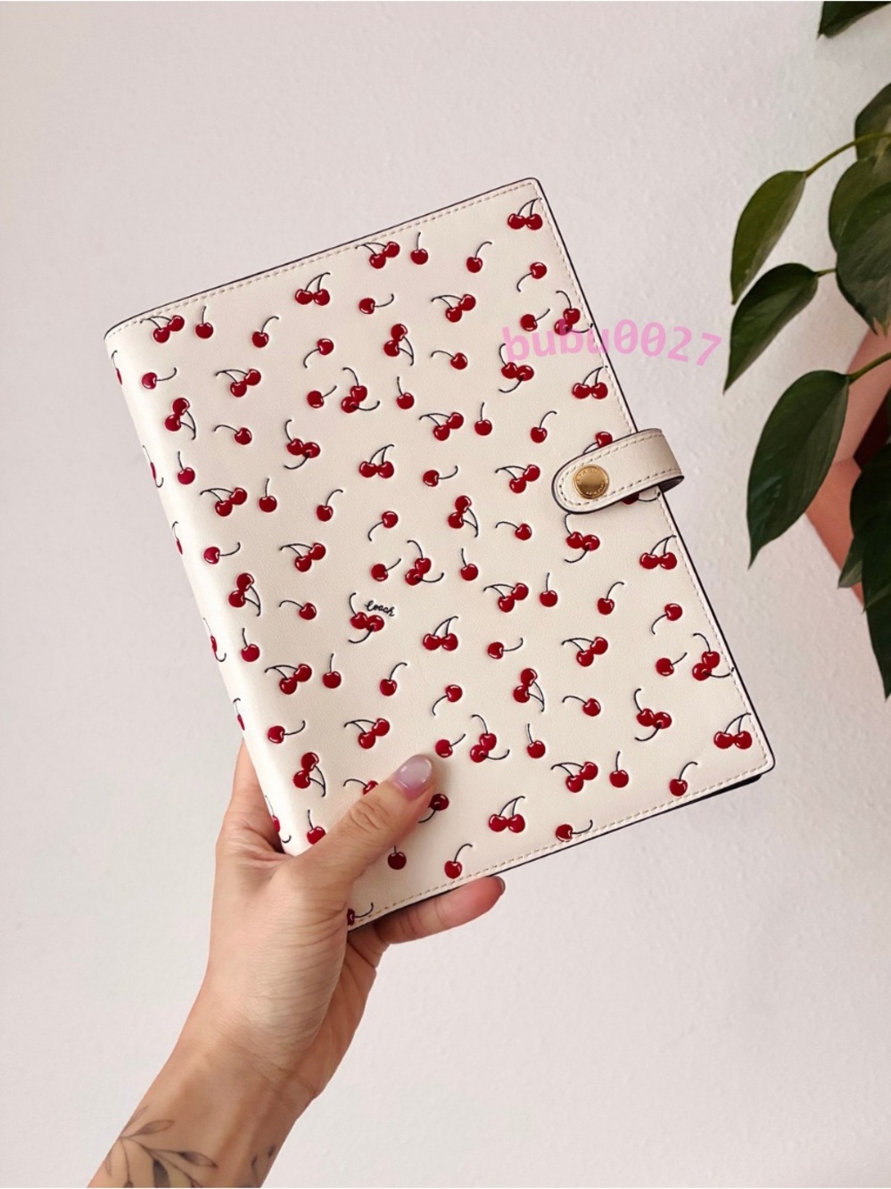 NWT🍒Coach Notebook With Cherry Print Chalk Journal School Work Travel CFA44